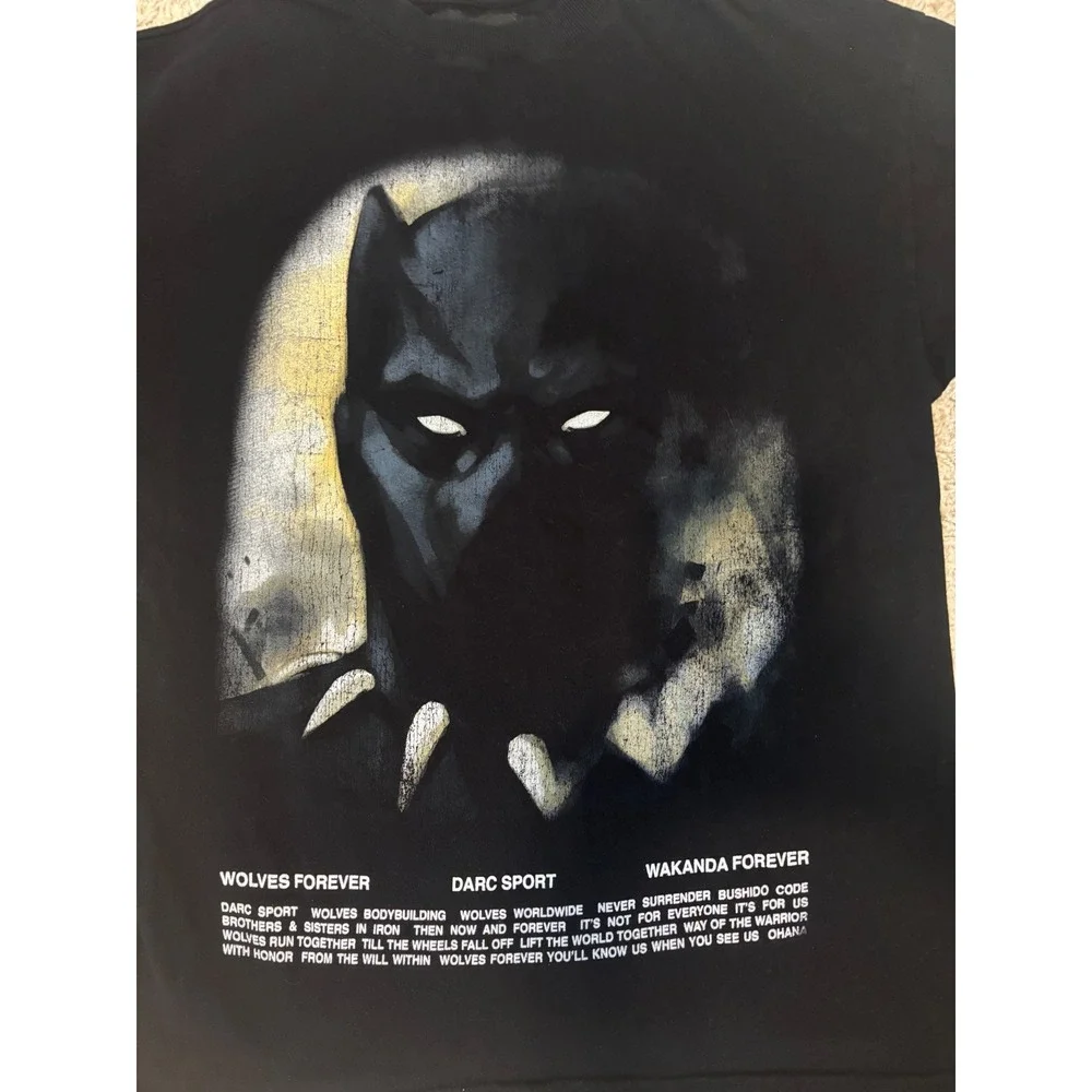 Darc Sport Marvel Hero Elite Black Panther Wakanda Forever Shirt  Mens M 398 - Picture 2 of 8